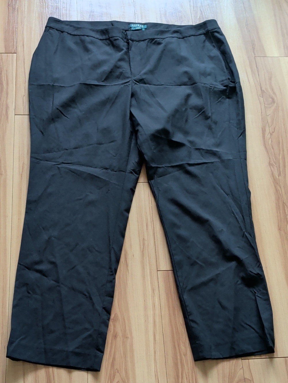 Lauren Ralph Lauren Black Straight-Leg Dress Trousers